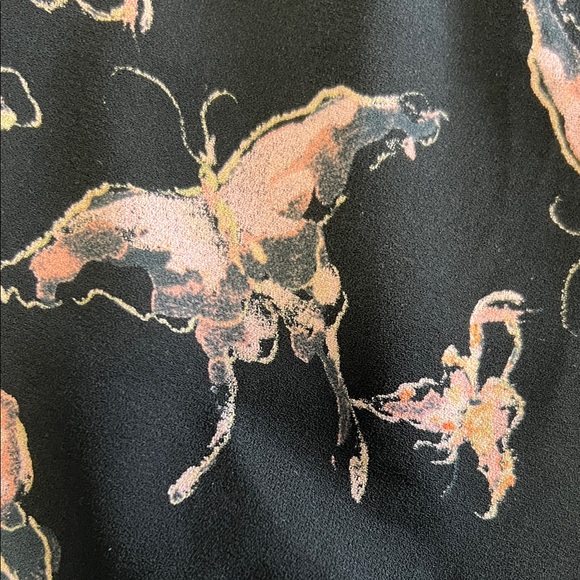 Wilfred Black and Pink Off-Shoulder Elegant Top with Butterfly Print Size XXS - Picture 4 of 11